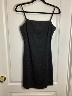 Y2K Vintage Jacob Black Sparkle Mini Slip Dress